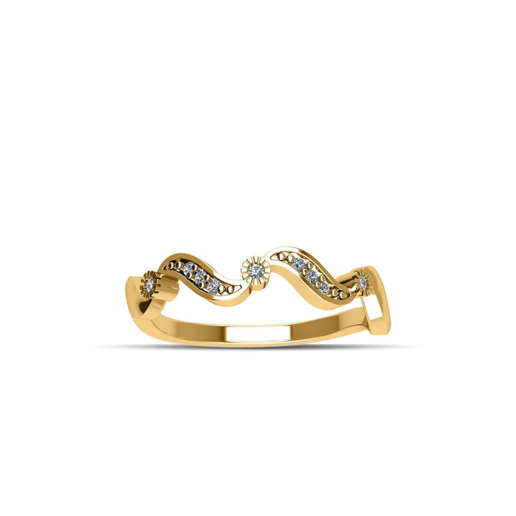 Yellow Gold Plated Cubic Zirconia Fashion Stackable Ring in Sterling Silver - jewelerize.com