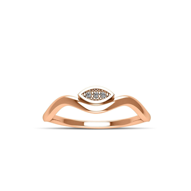 Rose Gold Plated Cubic Zirconia Fashion Stackable Ring in Sterling Silver - jewelerize.com