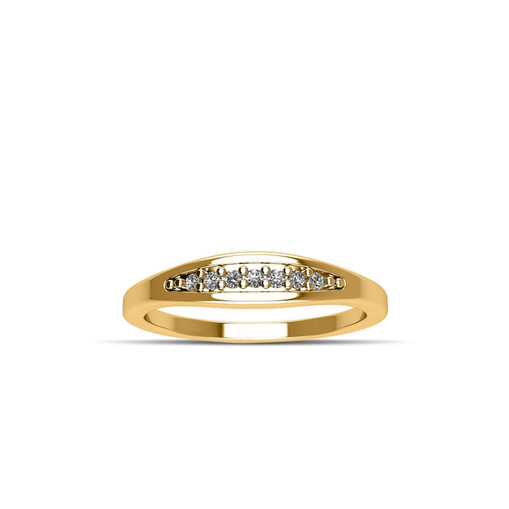 Yellow Gold Plated Cubic Zirconia Fashion Stackable Ring in Sterling Silver - jewelerize.com