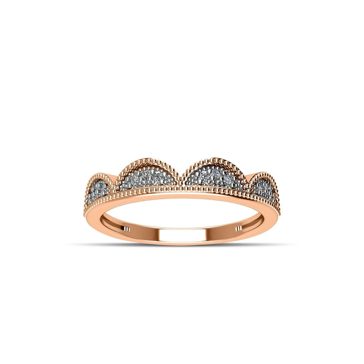 Rose Gold Plated Cubic Zirconia Fashion Stackable Ring in Sterling Silver - jewelerize.com