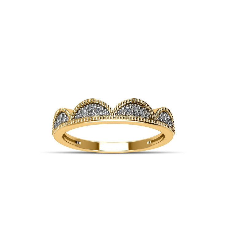 Yellow Gold Plated Cubic Zirconia Fashion Stackable Ring in Sterling Silver - jewelerize.com