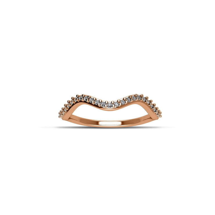 Rose Gold Plated Cubic Zirconia Fashion Stackable Ring in Sterling Silver - jewelerize.com