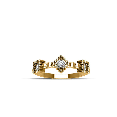 Gold Plated over Sterling Silver CZ Fashion Stackable Ring - jewelerize.com