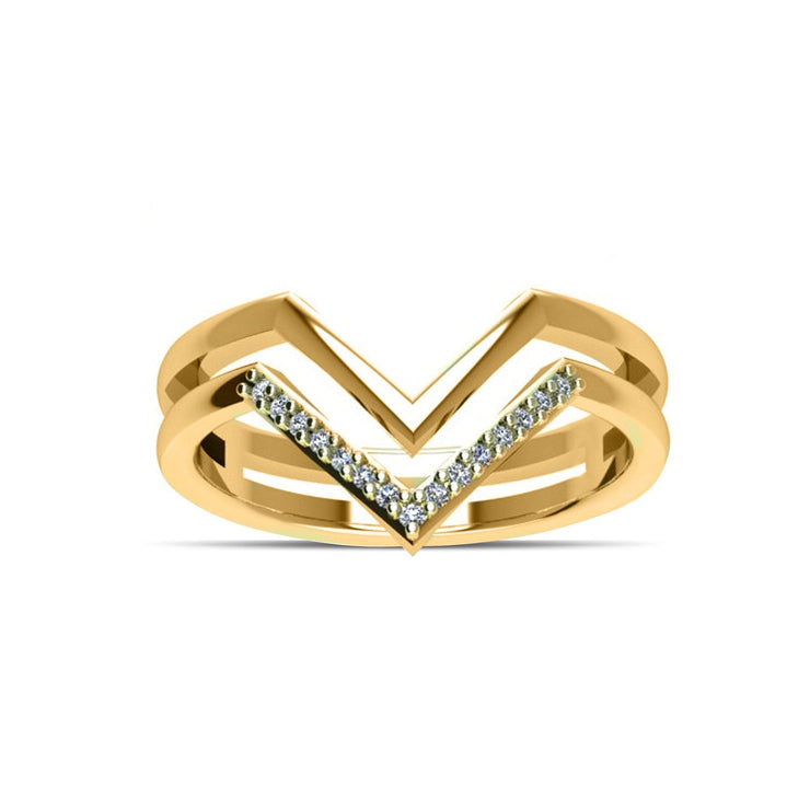 Gold Plated Cubic Zirconia Fashion Ring in Sterling Silver - jewelerize.com