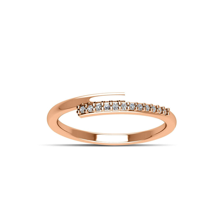 Rose Gold Plated Cubic Zirconia Fashion Stackable Ring in Sterling Silver - jewelerize.com